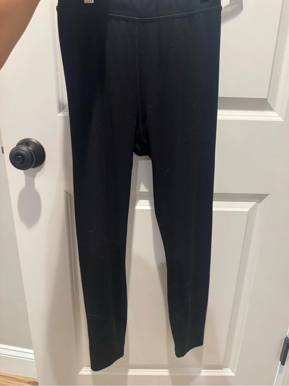 ALO Yoga Black Ribbed High-Waist Leggings